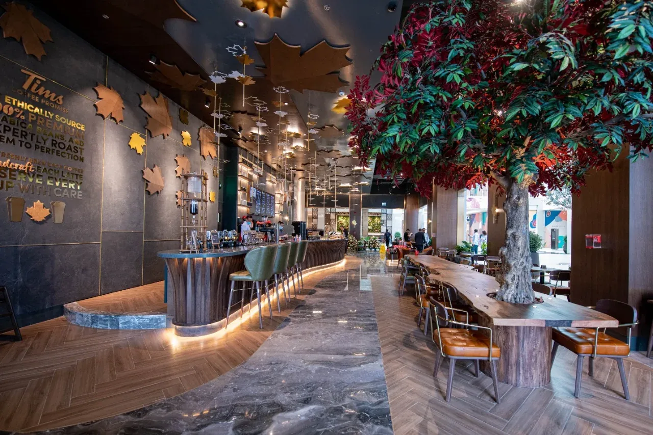 Tim Hortons Flagship — Café interior by Rectangle Interiors, Dubai Hills Mall